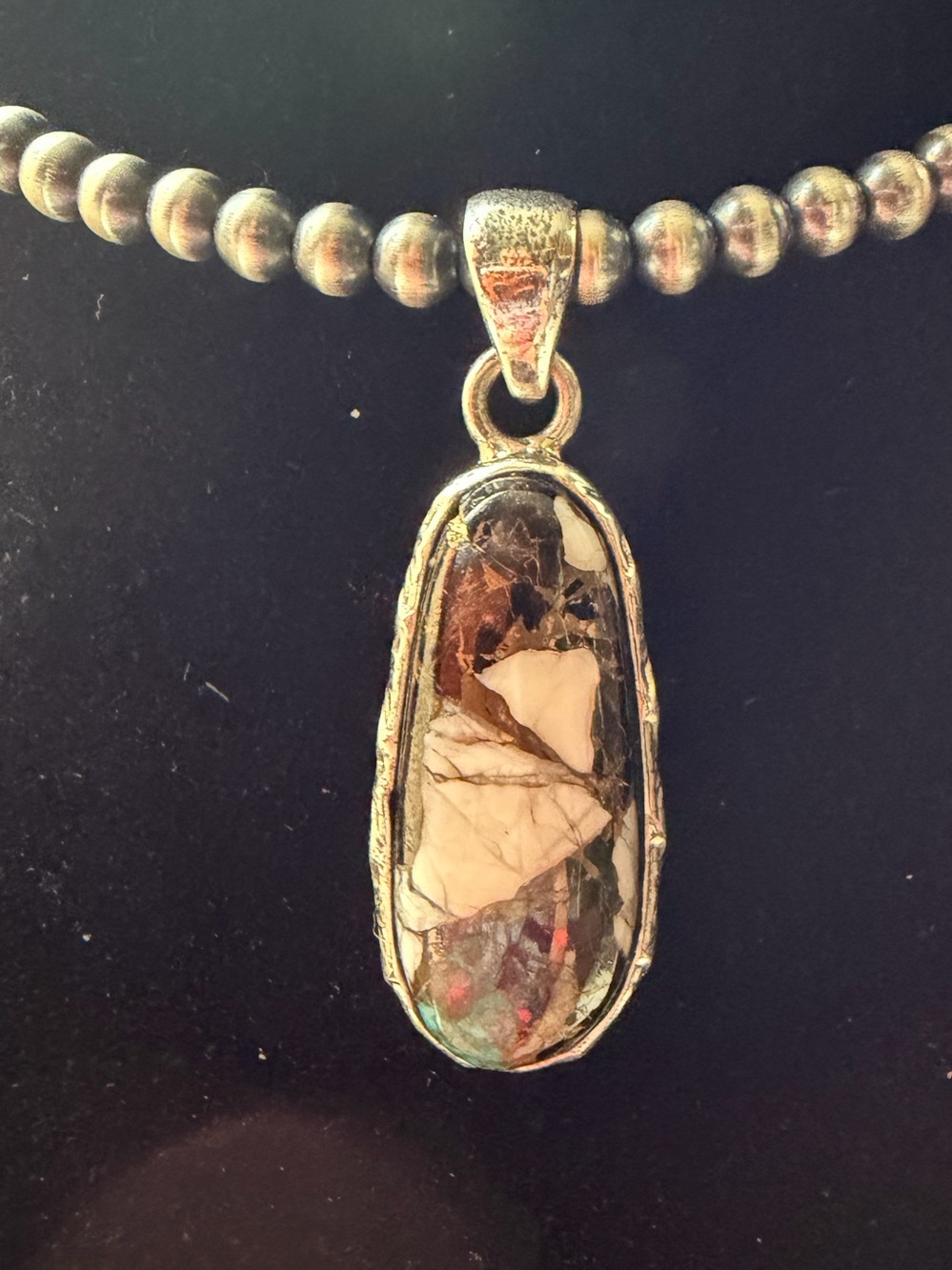 Sterling Silver Pendant with Blackberry Dahlia Stone